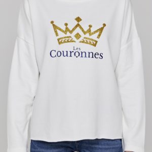 Le sweat shirt loose 91% coton de la marque régionale Les Couronnes.