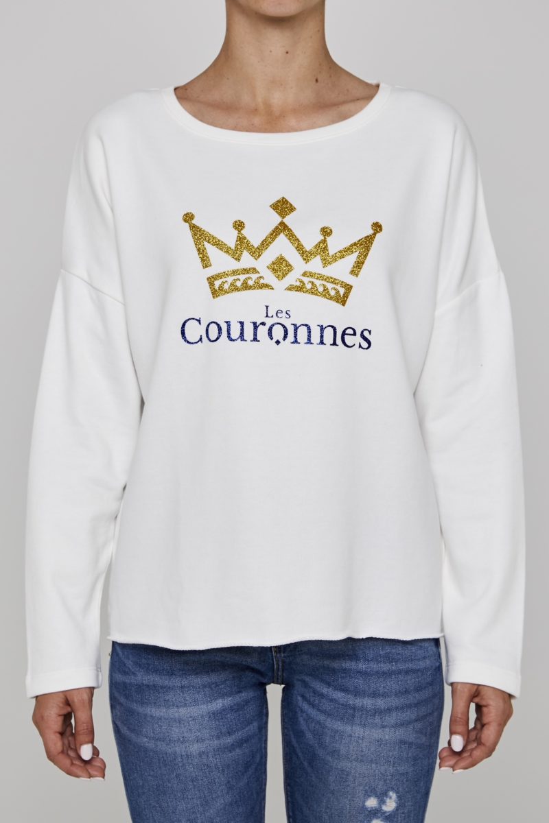 Le sweat shirt loose 91% coton de la marque régionale Les Couronnes.